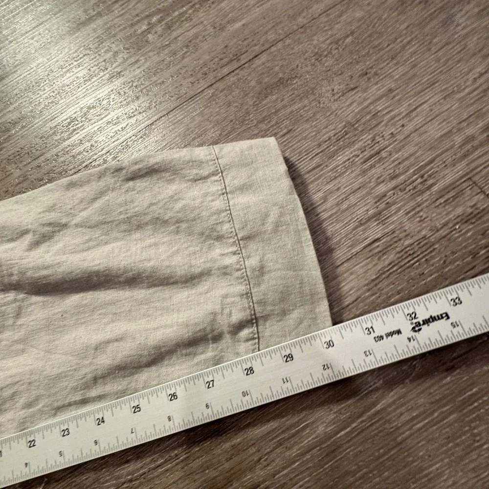Vintage Mossimo Pants Mens Medium Gray Linen Blend Drawstring Summer Beach 33x30